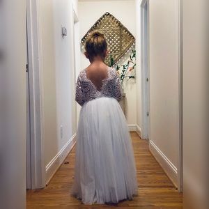 Formal, Flower girl, Pageant dress with open back